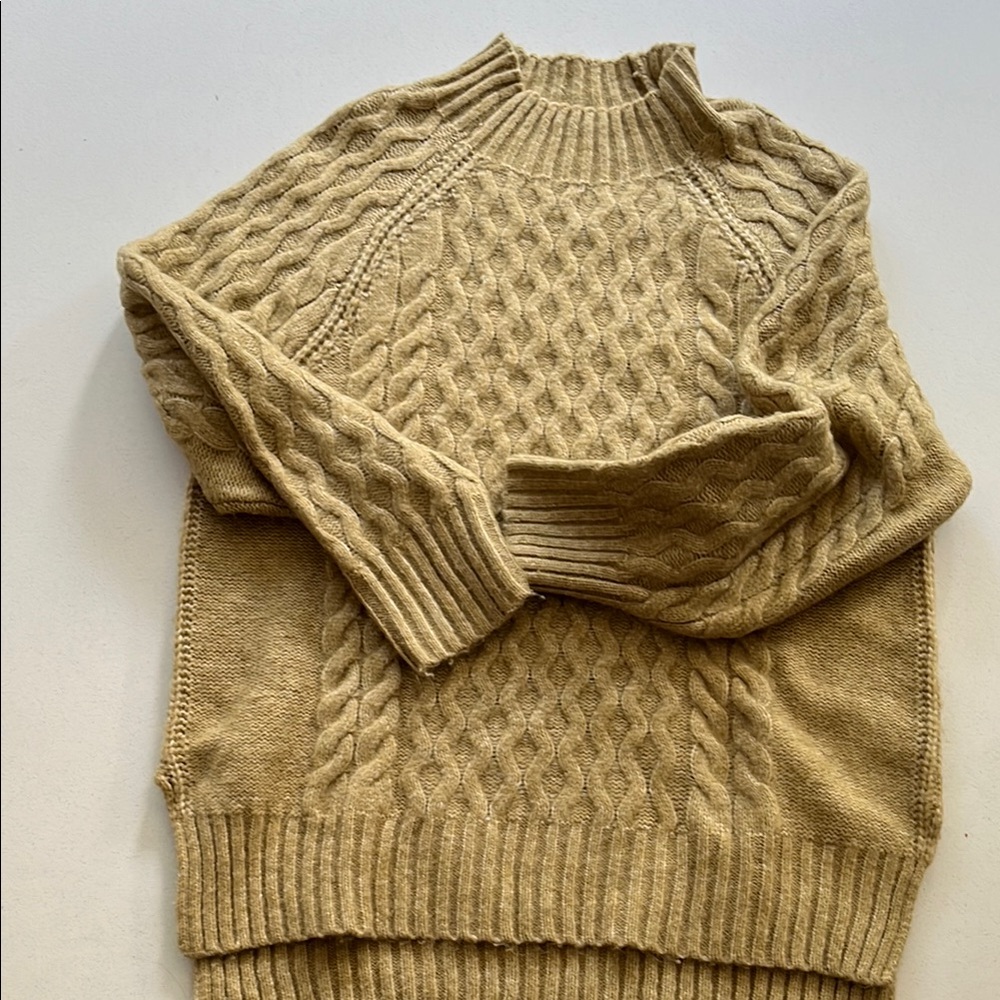 Cable Knit Sweater in Tan